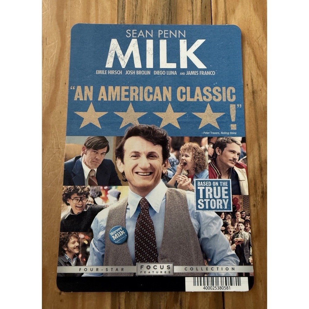MILK - BLOCKBUSTER VIDEO BACKER CARD 5"X8" Sean Penn
